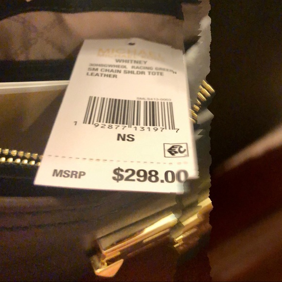 New Michael Kors Bag Whitney Small Chain Leather Shoulder Tote - Picture 9 of 9